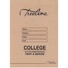 Treeline A4 College Exercise Book 72 Page 17mm Ruled